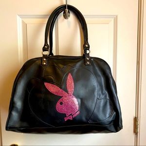 Playboy faux leather duffel bag